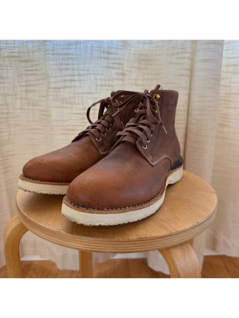 Visvim Virgil Folk 118202002006 Brown Leather Boots Size 10